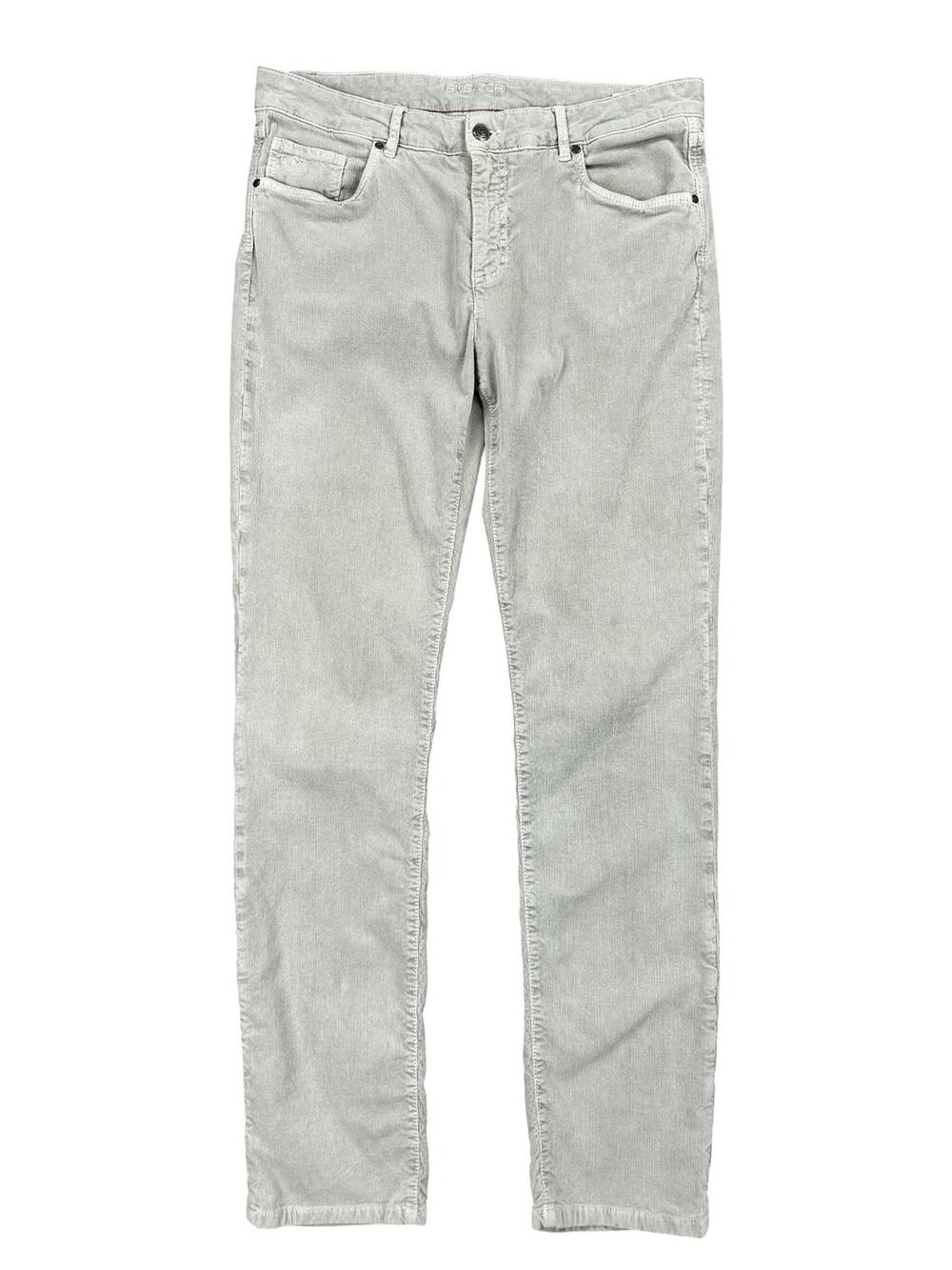Bugatchi Fitil Velvet Corduroy Straight Pants Stone — Size 35